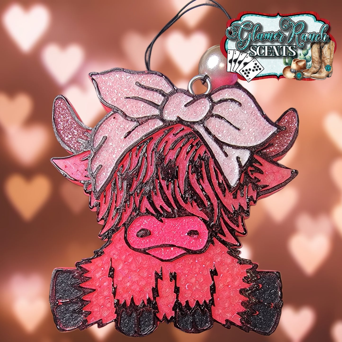Highland Cow with Bow Freshie