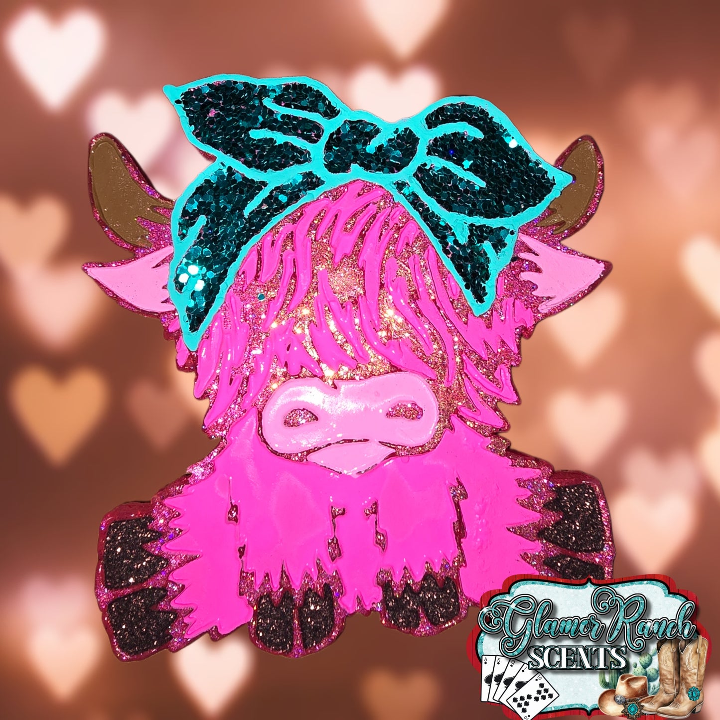 Highland Cow with Bow Freshie