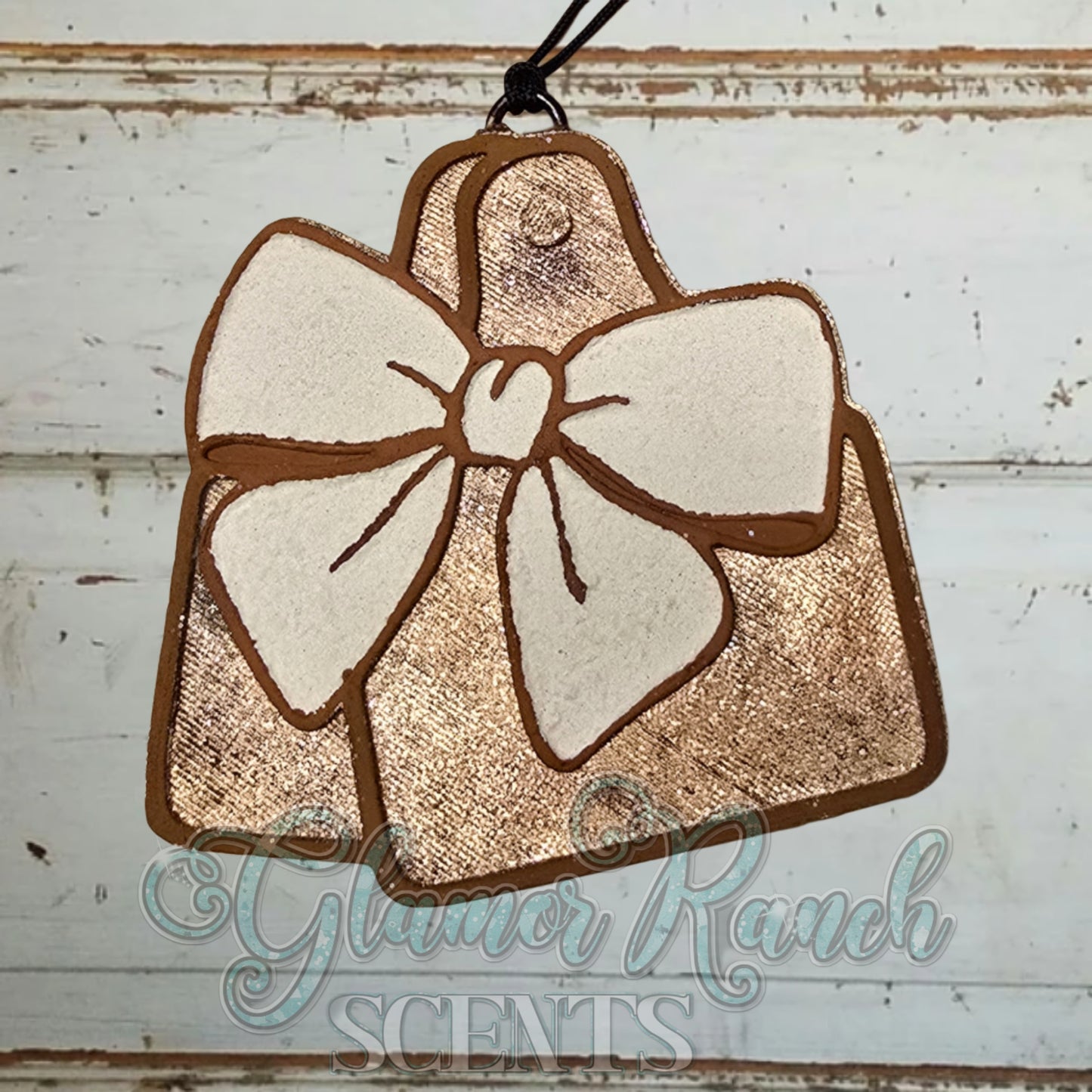 Cow Tag with Bow Freshie (Copy)