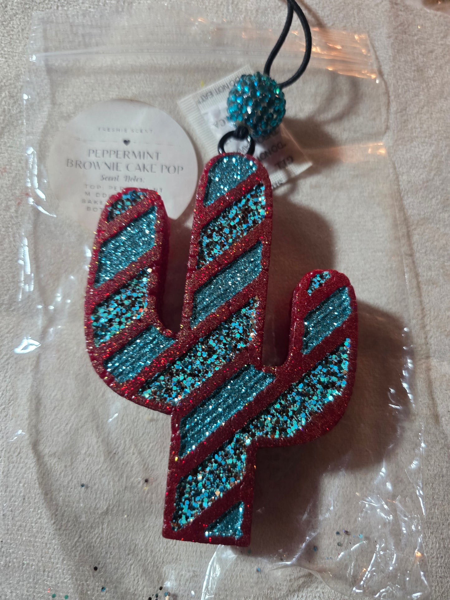 RTS- Cactus- Peppermint Brownie Cake Pop
