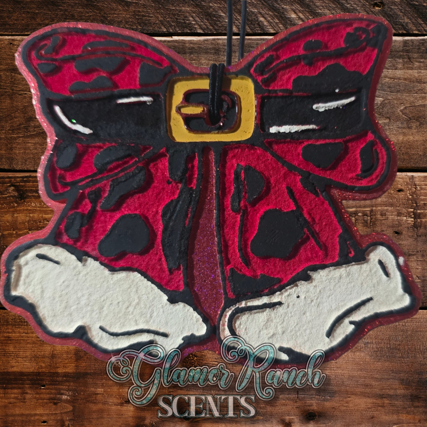 RTS- Cowprint Santa Bow