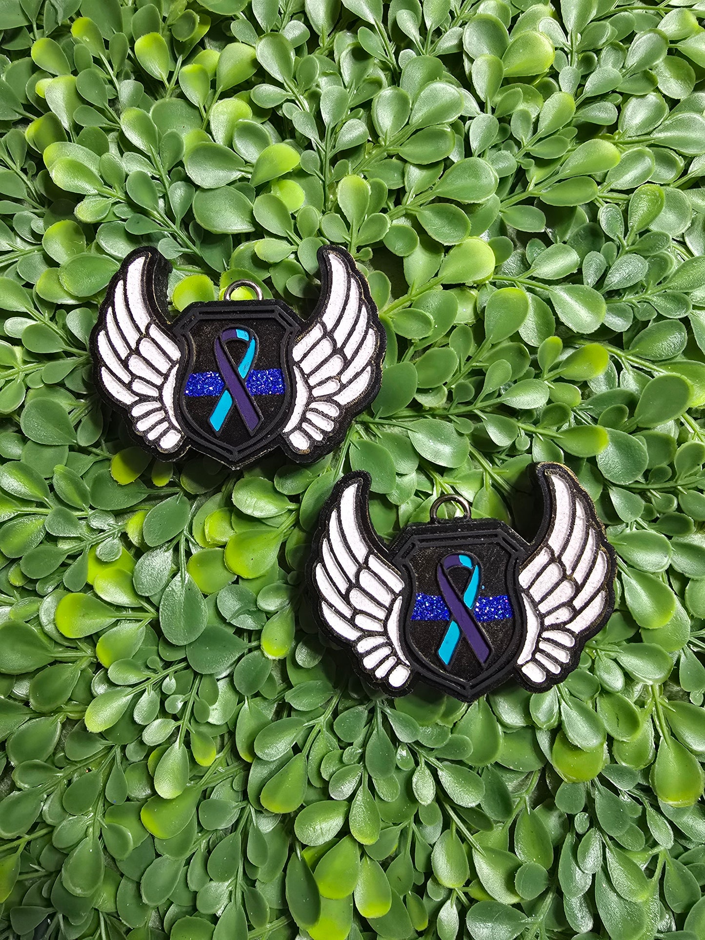 Police Suicide Ribbon Memorial Vent Clips