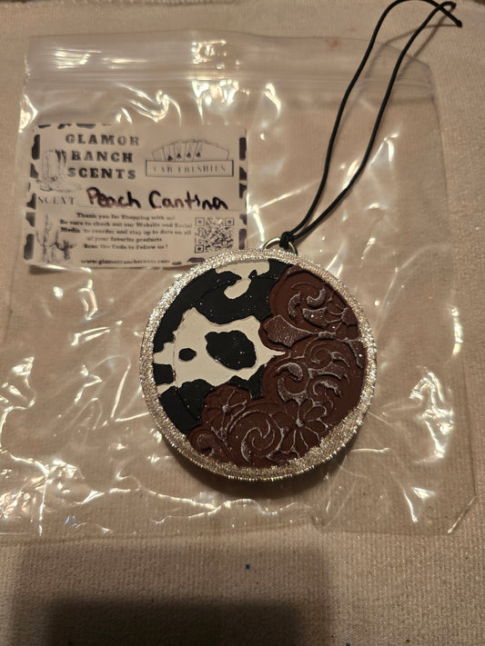 RTS- Cowprint Concho Mini- Peach Cantina