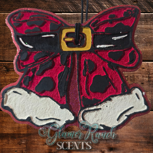 RTS- Cowprint Santa Bow